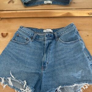 Abercrombie & Fitch Distressed Blue Jean Shorts